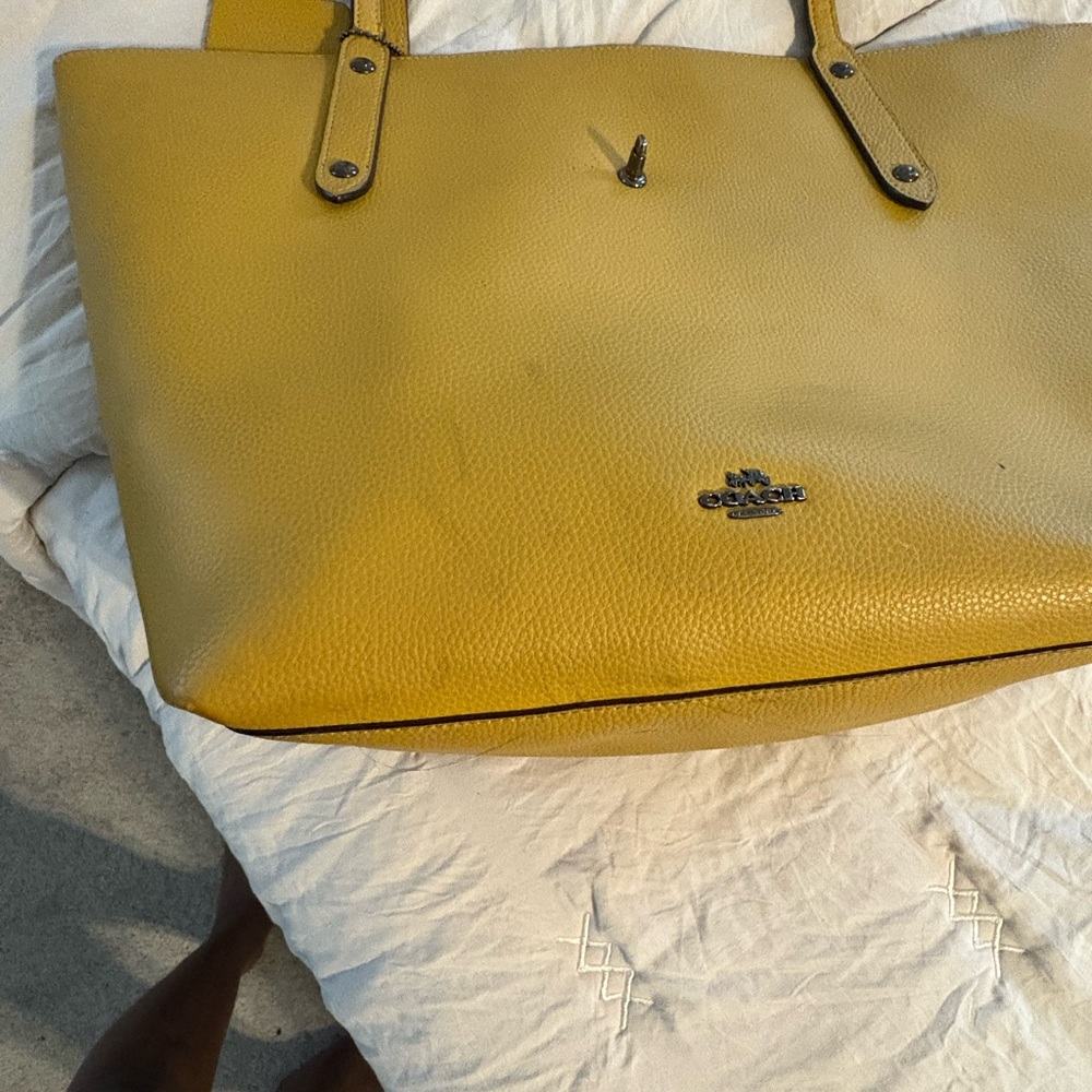 Coach Mustard Leather Tote